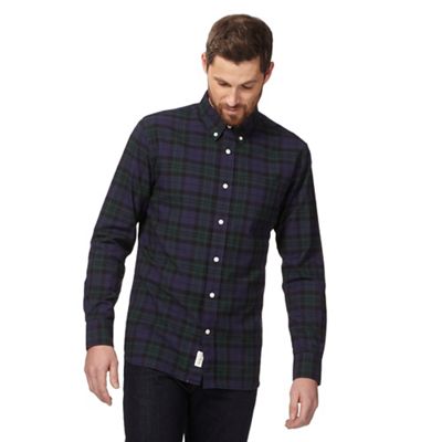 Big and tall green checked button down shirt